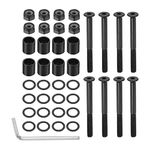 PATIKIL 2 Inch Skateboard Hardware Screws Bolts Kit, 8Pcs Skate Tools Mounting Hex Key Parts with Spacers Washers Nuts Wrench for Skateboard Wheel Accessories, Black