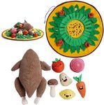 Nocciola Snuffle Feeding Mat with Turkey Dog Squeaky Toys to Keep Them Busy, Dog Puzzle Toys for Large Dogs, Interactive Dog Toys, Dog Enrichment Toys, Pet Chew Toys for Medium Small Puppy Dogs