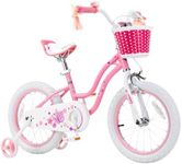 Royalbaby Stargirl Kids Bike 14 Inch Girls Bicycle for Children with Training Wheels Basket, Rose Pink