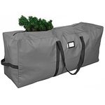 Primode Xmas Tree Storage Bag | Fits Up to 7 Ft. Disassembled Holiday Tree | 50” x 15” x 20” Tree Storage Container | Heavy Duty Xmas Storage Box | Constructed of Durable 600D Oxford Material (Gray)