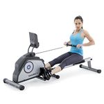 MARCY Foldable 8-Level Magnetic Resistance Rowing Machine with Transport Wheels NS-40503RW, Grey, One Size