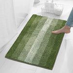 HOKIPO Large Soft Microfiber Rectangular Bath Rugs Mats For Bathroom, Green, 50X80Cm (Ar-3480-Grn)