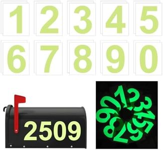 20 Numbers, 4" Glow-in-dark Mailbox Number Stickers Pack, Waterproof Number for Signs, Door, Cars, Trucks, Home, Business, Address Number