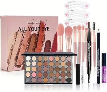 MooGlamor 40-Color Eyeshadow Palette Eye Makeup Set with Eyeliner Pencil, Glitter Liquid Eyeliner, Eyebrow Pencil, Mascara, 8 Brushes and 3 Eyebrow Tools for Beginners Valentine's Day Gifts Kit