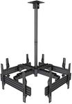 Mount-It! Ceiling Digital Signage Mount for 4 Flat Panel Displays | Commercial Grade Quad TV Ceiling Mount with Adjustable Height | Fits Up to VESA 600x400, 264 Lbs Capacity