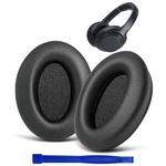 Street27® Replacement Ear Pads Cushions Compatible with Sony WH-1000XM3 (WH1000XM3) Headphones, Soft Protein Leather Earpads Cushions Earmuffs with Superior Noise Isolating Memory Foam - Black