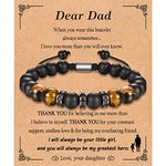 KORAS Gifts for Dad, Dad Bracelet Tiger Eye Stone Bracelet, Adjustable Beads Bracelet Presents for Dad on Fathers Day Birthday Christmas, Memorable Dad Gifts from Daughter