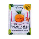 WILLSOW Plantable Book for Children | Plantable Seed Paper Book | Kids Garden Activity Books | Eco-Friendly Gift | Learn to Grow Your own Vegetables and Herbs | Fun Gift Idea for Kids (Carrot)