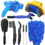 koitoy 9 Pcs Bike Cleaning Tools Set,Full Bike Chain Cleaner Bicycle Cleaning Kit,Bike Motorbike Cleaning Kits Tools for Cleaning Bike Chain/Crank/Tire/Sprocket (9pcs cleaning set)