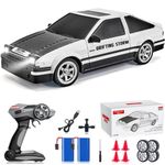 LFOLUSU RC Drift Car 1:16 Scale 4WD RC Car with LED Lights 2.4GHz 28km/h Hard Shell RTR High Speed Drift Racing Sport Toy Car for Adults Boys Girls Kids Gift 2Pcs Rechargeable Batteries