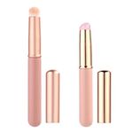 2pcs Makeup Lip Brush, Silicone Lip Brush with Cap Makeup Lip Brush Mask Applicator Soft Bristle Lip Scrub Brush Set Silicone Tip Gloss Brush Lip Fingerlike Multi Purpose Makeup Brush for Lipstick