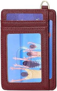 Badiya Credit Card Holder Slim Minimalist Wallet, Front Pocket Purse RFID Blocking Wallet Compact Card Case with ID Window for Women & Men