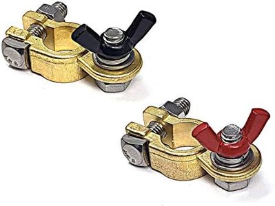 WindyNation 1 Pair Brass Marine Grade Battery Terminal Top Post for Boat Car RV (Military Spec. B-12128C)