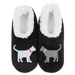 Snoozies! Pairables Animal Lover, Cats & Dogs Womens Slippers Soft Sherpa Fleece Non Slip Sole Ladies Sizes 3-9 (Two Cats)