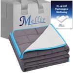 Mellie Luxury 8.2kgs King Size Weighted Blanket Adult (Grey/White) with Travel Bag -Stress, Insomnia, Anxiety Relief Weight Blanket for Autism - 150 x 200cm - No Covers