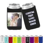 Custom Beer Can Cooler Sleeve, 10 Customizable Picture Logo Text Foldable Beverage Sleeves, Custom Cooler for Party