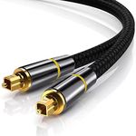 Optical Cable Digital Optical Audio Cable Toslink Optical Cable Gold-Plated Plug Metal Case Nylon Braid For equipment with optical fiber square port Sound Bar, Smart TV, Home Theater,Set Top Box