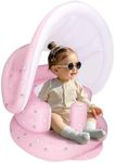 AirSwim Inflatable Baby Chair for Baby 3 Months And Up, Inflatable Baby Seat with Detachable Canopy And Built-in Pump, Blow Up Chair for Baby Outdoor, Baby Seats for Infants for Sitting Up, Strawberry