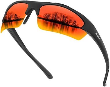 Duduma Polarized Sports Sunglasses for for Men Women Fishing Cycling Running Golf Driving Glasses Tr62 Superlight Frame (Black matte/red mirror)