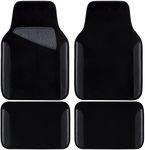 CAR PASS Waterproof Universal Fit Car Floor Mats, Faux Leather Car Carpet Mats with Anti-Slip Nibbs Backing & Driver Heel Pad Fit for SUV,Vans,sedans, Trucks,Set of 4pcs(All Black)