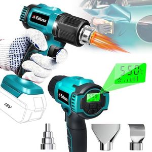 Cordless Heat Gun for Makita 18v Battery, 350W 122℉-1022℉ Fast Heating Soldering Hot Air Gun with LCD Digital Display for Shrink Tubing, PVC Wrap, Crafts, Car Wiring (No Battery)