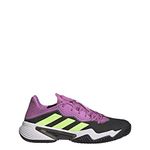 adidas Men's Barricade 12 Racquetball Shoe, Carbon/Signal Green/Pulse Lilac, 14