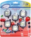 Air Jungles Ultra Berry Scent Car Air Freshener Clip, 6 Car Freshener Vent Clips, 4ml Each, Long Lasting Air Freshener for Car, Up to 180 Days Car Refresher Odor Eliminator
