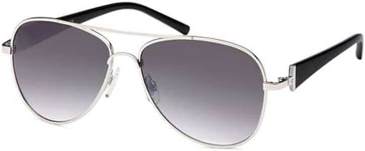 styleBREAKER Aviateurs féminins avec verres teintés, lunettes de soleil avec branches laquées et strass 09020053, couleur:Monture argentée-noire/verre dégradé gris gradient