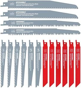 HYCHIKA 16 Pieces Reciprocating Saw Blades, Durable Saw Blades with Organizer Case Perfect for Pruning, Wood Cutting or Metal Cutting