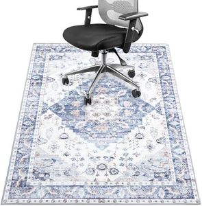 GRANNY SAYS Office Chair Mat for Hardwood Floor & Tile Floor, Rolling Computer Chair Under Desk Mat, Machine Washable Area Rug for Offices, Low Pile Anti Slip Desk Chair Mat, 36x48 Blue Office Rug