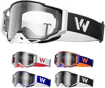 WildHeir Dirt Bike Goggles Motocross Motorcycle Glasses - ATV Riding Dirtbike 4-Wheeler MX DH Accessories Windproof for Men Women Youth UV400 Protection Dust-proof Anti-Slip Strap Eyewear