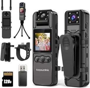 kaysunlink Body Camera with 1.4” Screen Audio and Auto Video Night Vision 1440P UHD Mini Police Wearable Body Worn Cam Portable Small Personal Camcorder Sport Action Outdoor Video Recorder (2K-128GB)