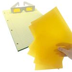 Yellow Overlay Starter Pack - Coloured Overlays, Coloured Paper A4 Pad & Tinted Glasses | Reading Aids To Help Visual Stress Relief | A4 Paper, Eye Glasses & Coloured Overlays For Reading