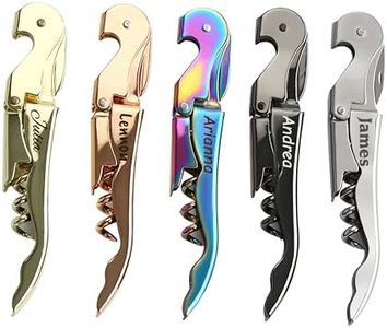 Personalized Wine Opener - Custom Engraved Corkscrew with Foil Cutter & Cap Remover, Professional Double-Hinged Wine Key for Sommelier, Bartender & Home, Gifts for Him & Her