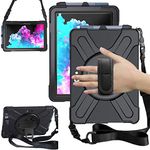 TECHGEAR X-Case fits Microsoft Surface Go 4 / Surface Go 3/2 / 1 10.5" Tough Rugged HEAVY DUTY Armour Shockproof Impact Case, 360 Rotating Stand, Hand Strap and Shoulder Strap Case - Black