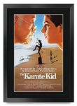 HWC Trading A3 FR The Karate Kid The Cast Ralph Maccio Pat Morita Gifts Printed Poster Signed Autograph Picture for Movie Memorabilia Fans - A3 Framed