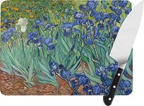 Irises (Van Gogh) Rectangular Glass Cutting Board - Large - 15.25"x11.25"