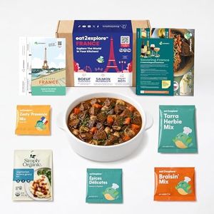 eat2explore Global Cooking Kit - Authentic Recipes, Essential Spices, Cultural Fun & Expert Drink Pairings. Perfect for New Year Date Night or Dinner Parties. (FRANCE edition)