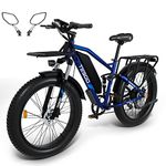 TESGO Adults Electric Bikes Peak 1000W, 48V 17.5Ah【LG Battery】 26 * 4.0 Inch Fat Tire Snow Ebike, Electric Mountain Bicycle, Shimano 7 Speed Gears 28Mph Dual Shock Absorbers,【Front Rack Included】