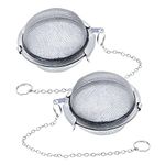 U.S. Kitchen Supply - 2 - Pack Premium Tea, Spice Balls - 2.1" Diameter Fine Mesh Stainless Steel - Perfect Strainers for Loose Leaf Tea and Seasoning Spices