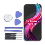 for Galaxy S23 FE Screen Replacements with Frame and Repair Tools,OLED Digitizer Touch Display Assembly Replacement Supports Fingerprint Unlock