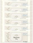 AVEENO Baby Daily Care Wipes - Cleanse Gently and Efficiently - Baby Wipes - Baby Essentials - 72 Wipes, Lid On Each Pack, Pack of 6 (432 Wipes in Total)