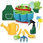 HASTHIP® 9Pcs Kids Gardening Tools Kit, Toddler Gardening Set, Home Garden Tools for Kids, Outdoor Kids Garden Set - Plastic Toy Gardening Equipment - Ideal Kids Gardening Tools Gift for Boys/Girls