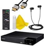 Sony BDP-BX370 / BDP-S3700 Blu-Ray Disc Player with Built-in Wi-Fi | HD Blu-ray Disc Playback, Bundle Incl. Remote Control, Cleaning Kit, High Speed HDMI Cable, Ear Buds