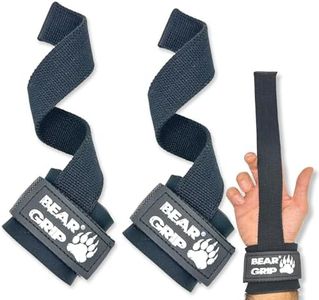 BEAR GRIP Power Straps - Weight lifting Straps (Black)