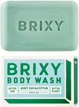 BRIXY Soap-Free Moisturizing Body Wash Bar, Gentle Skin Cleanser With Shea Butter & Castor Oil, Ceramide & Niacinamide Help Support The Skin Barrier, pH balanced, Noncomedogenic, Made in US, 4oz