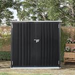 Outdoor Shed Garden Storage Box Shed Bike Metal Pent Tool Shed House Galvanized Steel Can Put 2 Bicycles (6.5x4.7ft)