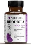 PUREFULLY Rhodiola Rosea Supplement 200mg, 90 Vegan Capsules (Third Party Test, Gluten Free, 3% Salidrosides, 1% Rosavins 10:1 Extract) - An Adaptogen for Brain, Stress & Mood Support