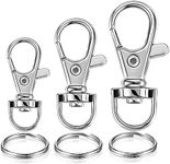 YHYZ Keychain Key Chain Rings Clips Swivel Bulk, Swivel Lanyard Snap Hooks (Small X 4pcs, Medium X 4pcs, Large X 4pcs) + Key Rings X 12pcs, for Keychain Crafts Resin, Lanyard, Bag, Purse,Tag