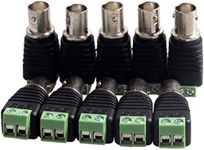 RIVER FOX 10-Pack BNC Female Connector Adapter with Solderless Screw Terminal for Balun CCTV Surveillance Camera Accessories,RG59 RG6 Video Coaxial Cable,Black